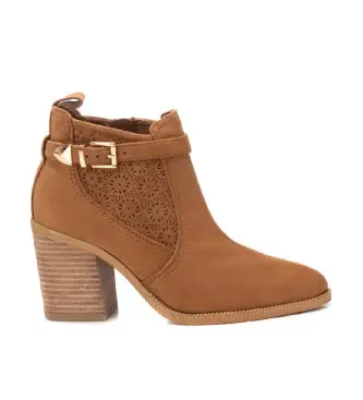 per donna 14388302-CAMEL Stivaletti in pelle 143883 marrone (39), 5 a 8cm, Cerniera, Casual