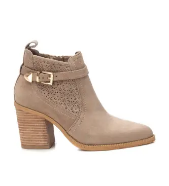 per donna 14388303-TAUPE Stivaletti in pelle 143883 tortora (39), 5 a 8cm, Cerniera, Casual