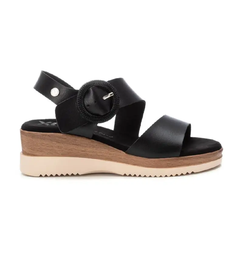 per donna. 14394403-NEGRO Sandali 143944 neri (37), Nero, 3 a 5cm, Fibbia, Casual Pelle