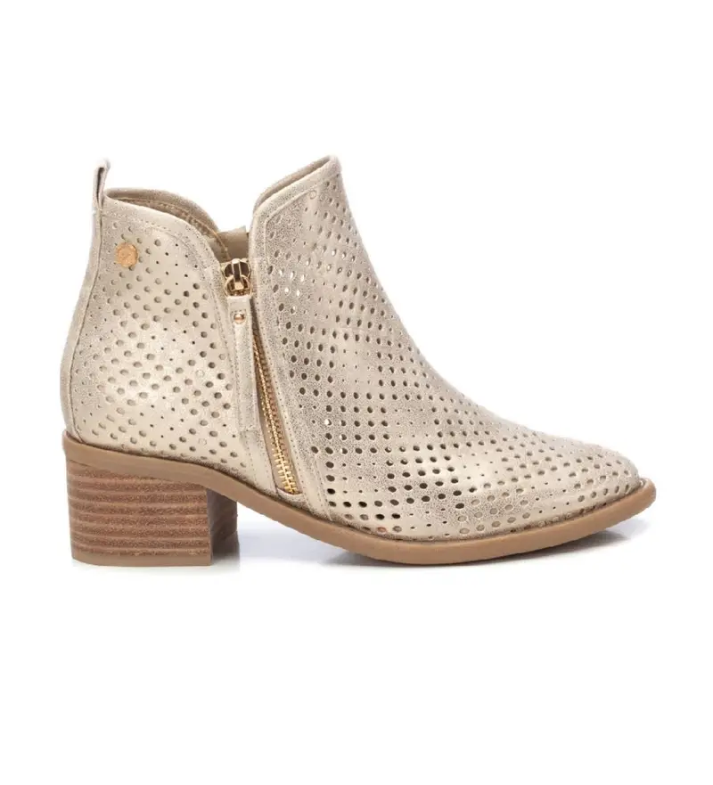 per donna 14396101-ORO Stivaletti in pelle 143961 oro (37), 5 a 8cm, Cerniera, Casual