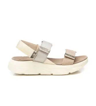 per donna 14407301-BEIGE Sandali 144073 beige (37), 3 a 5cm, Velcro, Casual