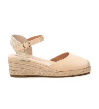 per donna 14410402-BEIGE Espadrillas 144104 beige (37), 5 a 8cm, Camoscio, Fibbia, Casual