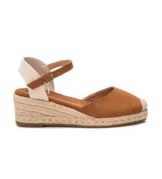 per donna 14410403-CAMEL Espadrillas 144104 marrone (37), 5 a 8cm, Camoscio, Fibbia, Casual