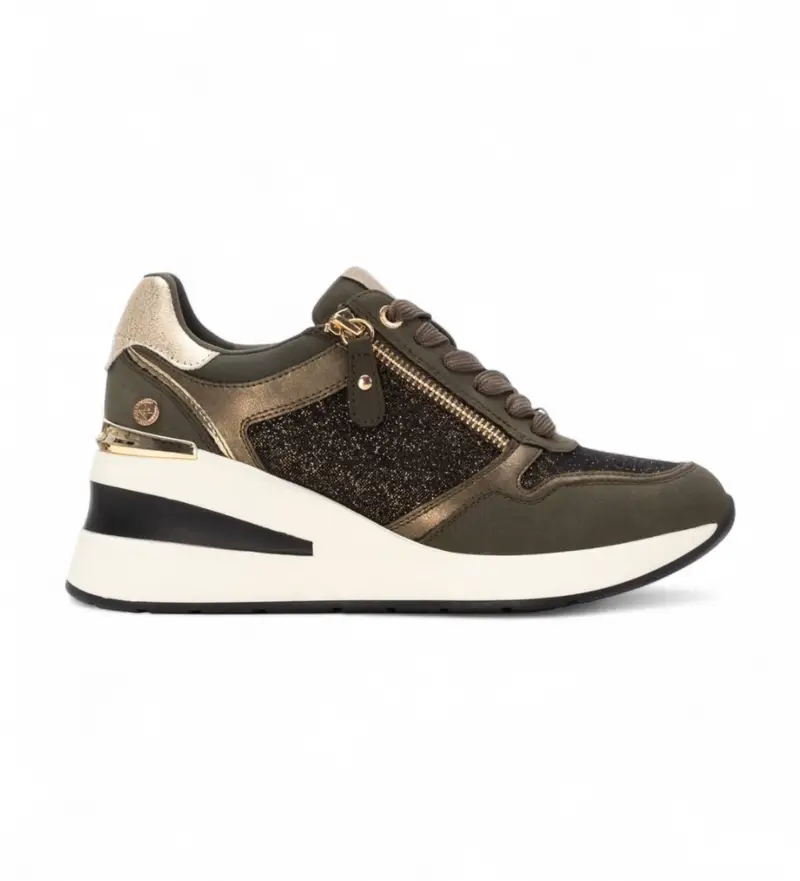 per donna. 14437903-KAKI Sneakers 144379 verdi (37), 3 a 5cm, Cerniera, Casual, Verde