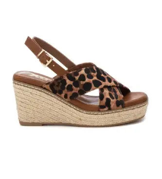 per donna 14459101-CAMEL Sandali 144591 marrone (37), 5 a 8cm, Fibbia, Casual, Animal Print