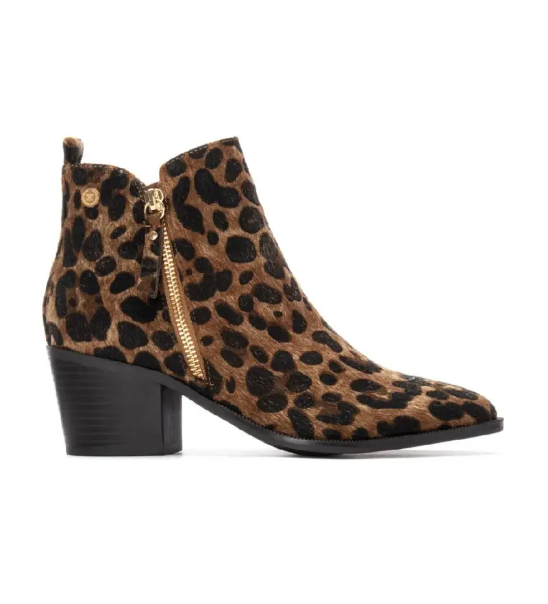 Xti Stivaletti donna marrone con effetto pelle animale