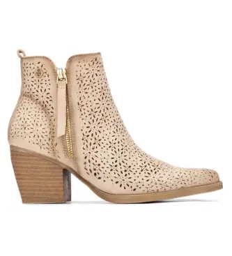 per donna 14503702-BEIGE Stivaletti beige 145037 (37), 3 a 5cm, Stringhe, Cerniera, Casual