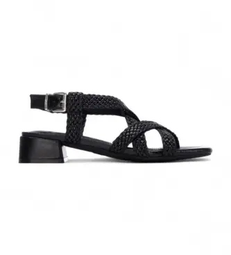 per donna 14525902-NEGRO Sandali 145259 neri (37), Nero, 1 a 3 cm, Fibbia, Casual Pelle