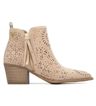 per donna 14532702-BEIGE Stivaletti beige 145327 (37), Marrone, 3 a 5cm, Cerniera, Casual