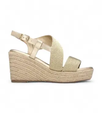 per donna 14533501-ORO Sandalo oro 145335 (37), Tessuto, 5 a 8cm, Fibbia, Casual