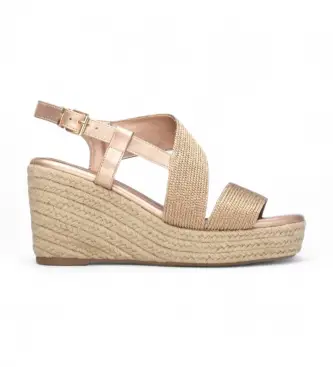 per donna 14533502-NUDE Sandali color carne 145335 (37), Tessuto, 5 a 8cm, Fibbia, Casual, Nudo Marrone