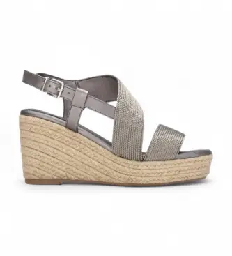per donna 14533503-PLOMO Sandali grigi 145335 (37), Tessuto, 5 a 8cm, Fibbia, Casual, Grigio