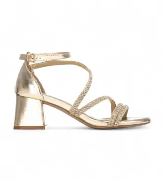 per donna 14534101-ORO Sandali dorati 145341 (37), 5 a 8cm, Fibbia, Casual, Da sera