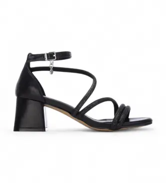 per donna 14534103-NEGRO Sandali 145341 neri (37), Nero, 5 a 8cm, Fibbia, Casual, Da sera