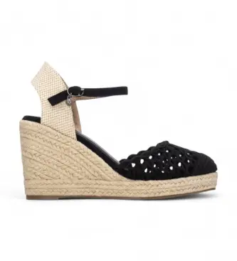 per donna 14534801-NEGRO Espadrillas 145348 nere (37), Nero, Tessuto, 8 a 10cm, Fibbia, Casual Naturale