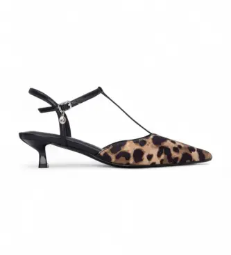 per donna 14536201-LEOPARDO Scarpe 145362 marrone (37), 3 a 5cm, Fibbia, Casual, Animal Print, Classico