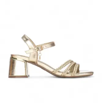 per donna 14543901-ORO Sandali dorati 145439 (37), 3 a 5cm, Fibbia, Casual, Da sera