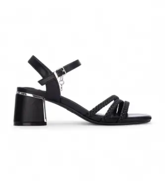 per donna 14543903-NEGRO Sandali 145439 neri (37), Nero, 3 a 5cm, Fibbia, Casual, Da sera