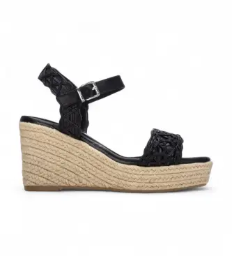 per donna 14545302-NEGRO Sandali 145453 neri (37), Nero, 8 a 10cm, Fibbia, Casual Naturale