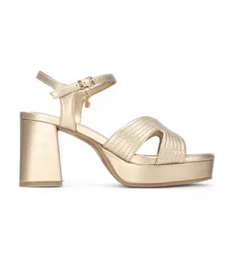 per donna 14546703-ORO Sandali dorati 145467 (37), 5 a 8cm, Fibbia, Casual, Da sera