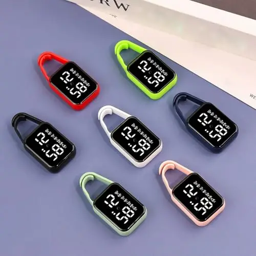 XuQiZZpp Orologio elettronico a LED da appendere, con luce notturna, impermeabile, touch digitale, per donne, uomini miniatura 2