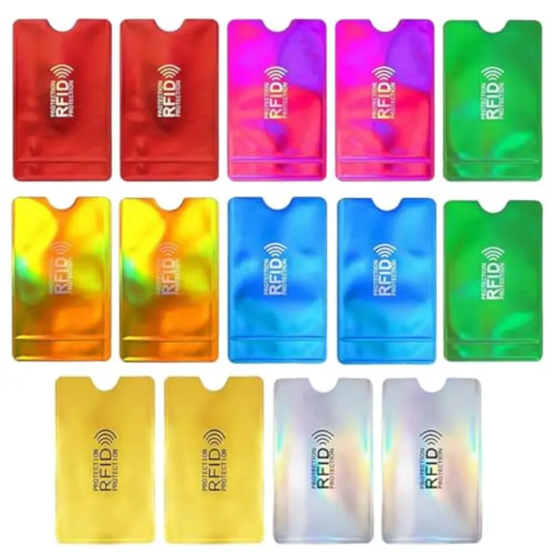 XUZOPIM 14 Pezzi Rfid Protection Card Protezione Carte Di Credito Custodie Blocco Rfid Custodia Carta Di Credito Proteggi Carte Di Credito Contactless Protezione Rfid E Nfc Colori Abbaglianti