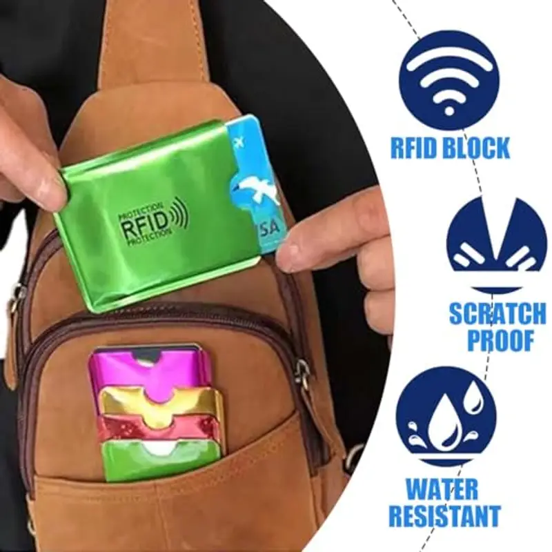 XUZOPIM 14 Pezzi Rfid Protection Card Protezione Carte Di Credito Custodie Blocco Rfid Custodia Carta Di Credito Proteggi Carte Di Credito Contactless Protezione Rfid E Nfc Colori Abbaglianti miniatura 2