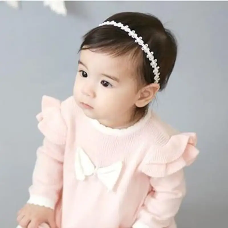 XYTAHDM fascia per bambini, nastro grosgrain bambina, matrimonio bambini fascia per capelli fascia neonato, fascia pizzo chiffon moda fascia elastica capelli