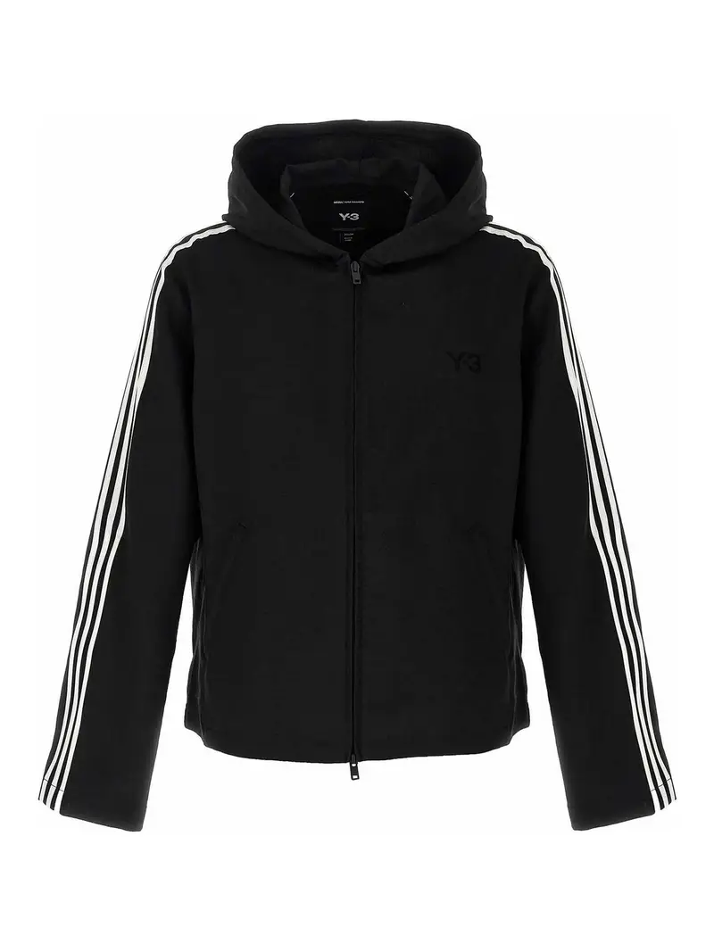 Felpa con cappuccio a 3 strisce Nero