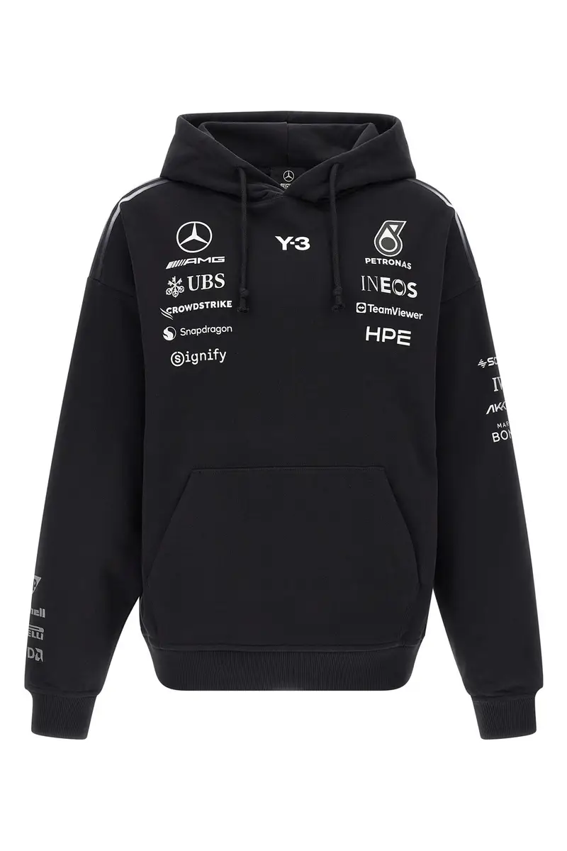 Felpa Con Cappuccio Y-3 X Mercedes Amg Petronas F1 Nero