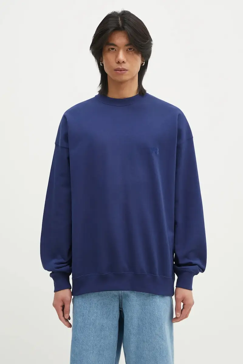 felpa French Terry Crew Sweat uomo colore blu JM7867