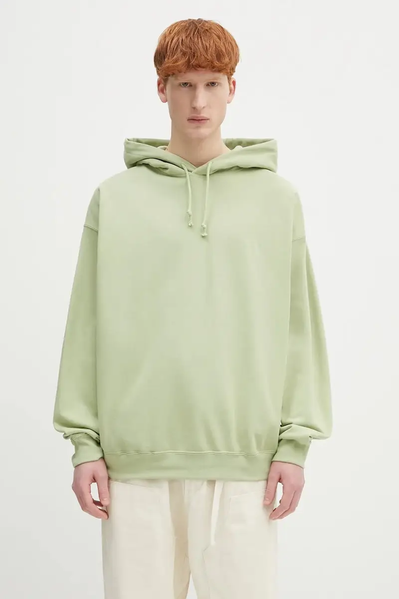 felpa French Terry Hoodie colore verde con cappuccio JM7864