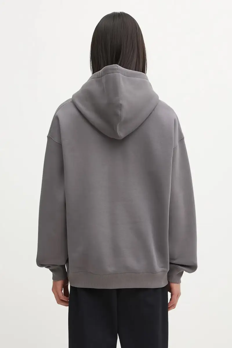 felpa in cotone MERCH HODDIE uomo colore grigio con cappuccio KB2605 miniatura 3