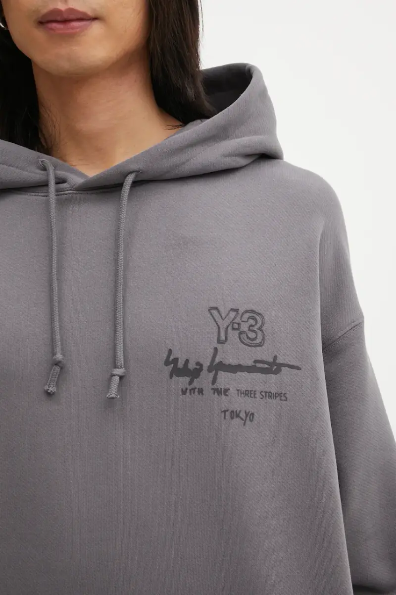 felpa in cotone MERCH HODDIE uomo colore grigio con cappuccio KB2605 miniatura 4