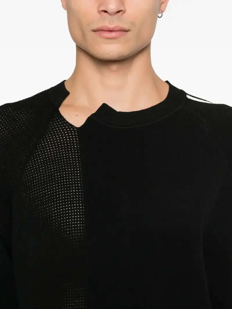 Y-3 Maglia Nera con Rigature Bianche miniatura 2