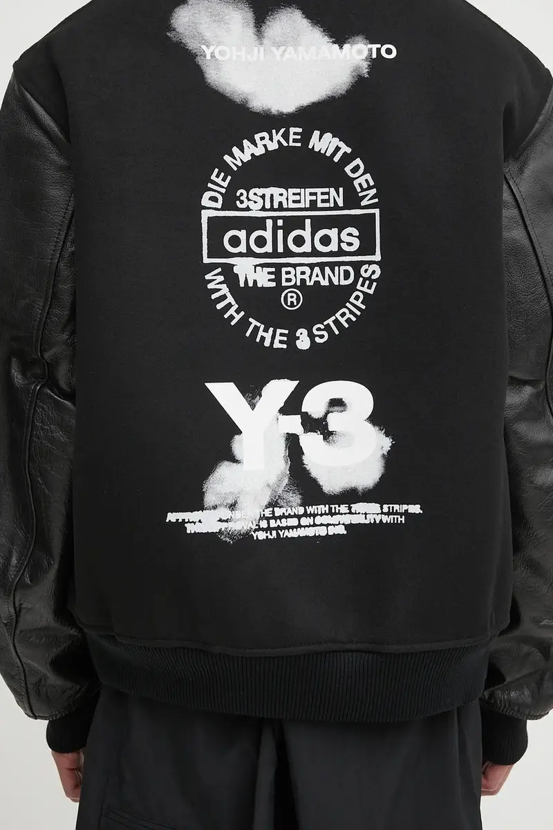 giacca bomber con lana Letterman colore nero JX7338 miniatura 4