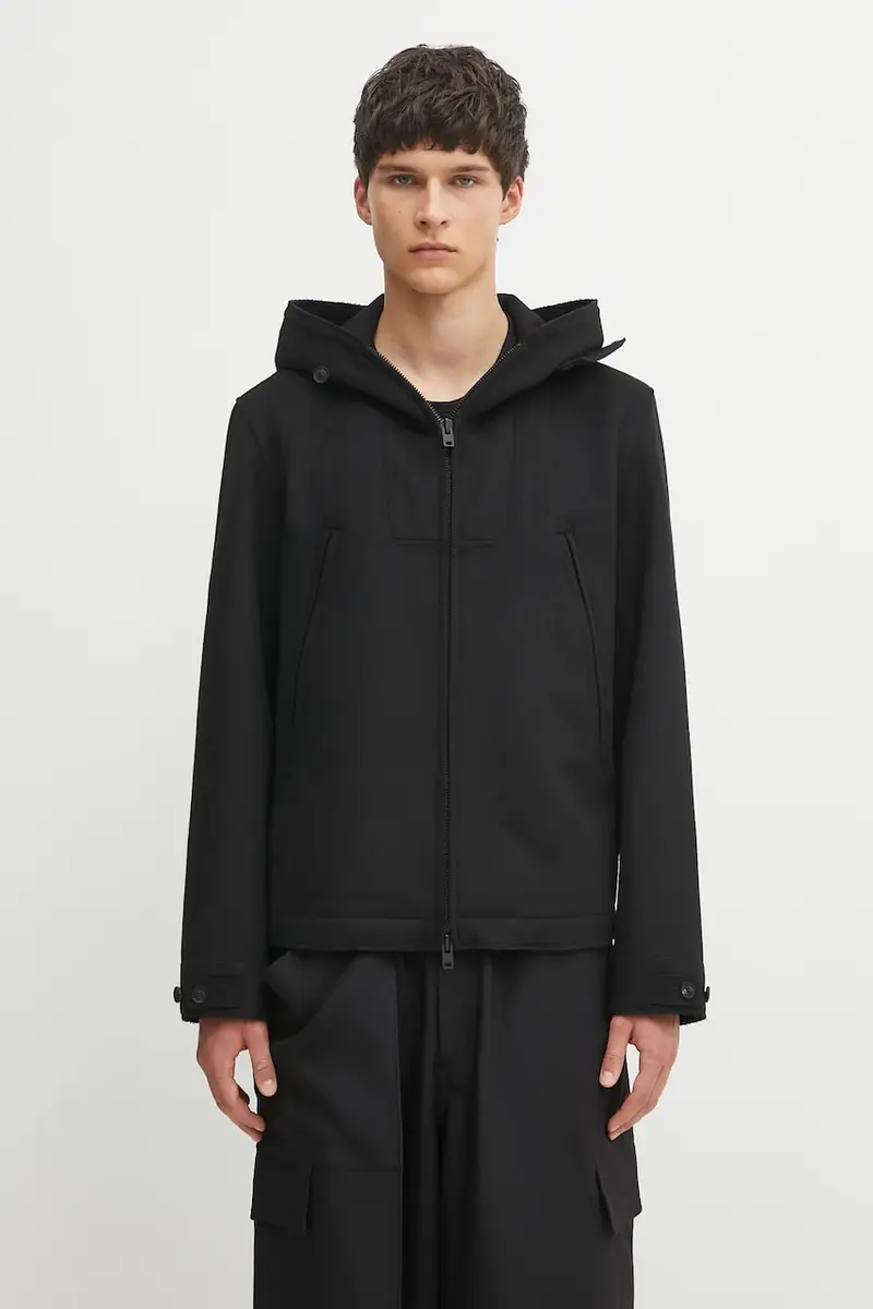 giacca in misto lana Bonded Melton colore nero JX4821