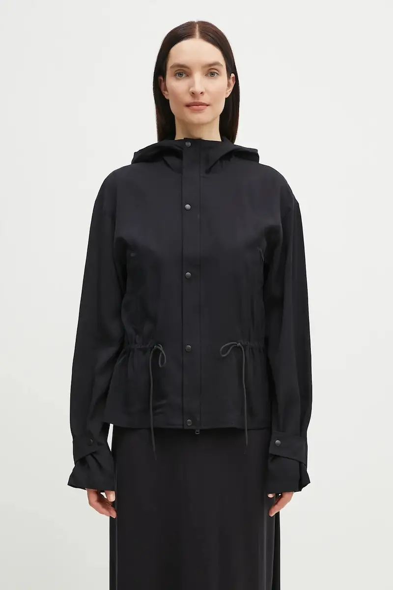 giacca parka Rayon Twill Hooded Top colore nero JD1760