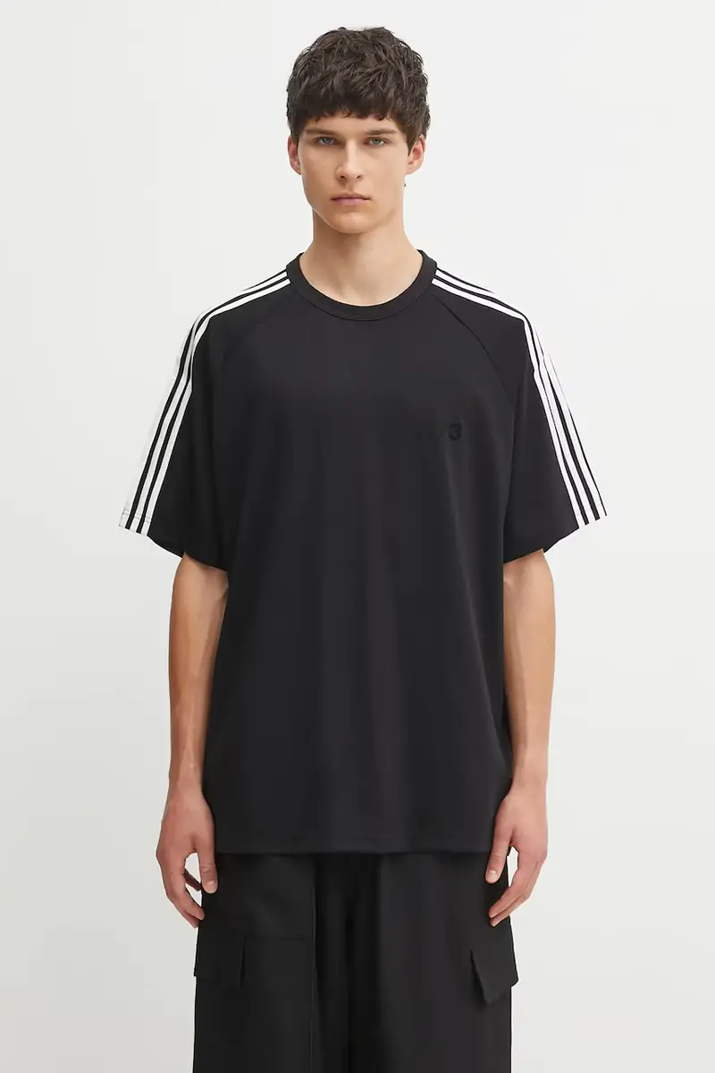 maglietta con lana 3-Stripes colore nero JW7352