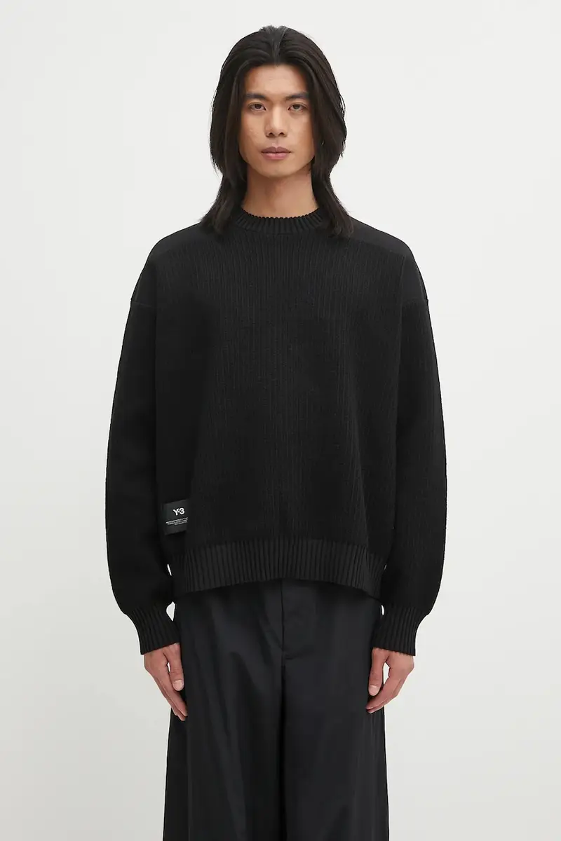 maglione in lana Padded Knit Crew uomo colore nero KD2555