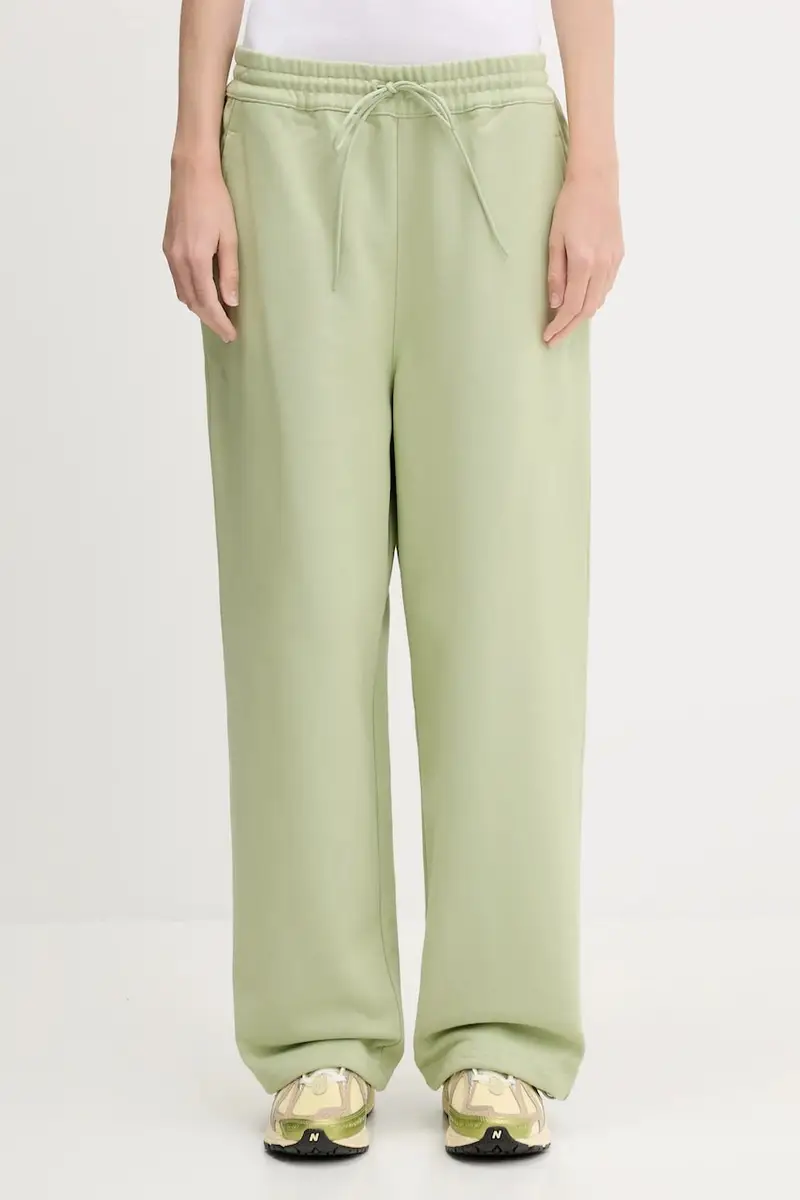 pantaloni tuta French Terry Wide Leg Pant donna colore verde JM7841