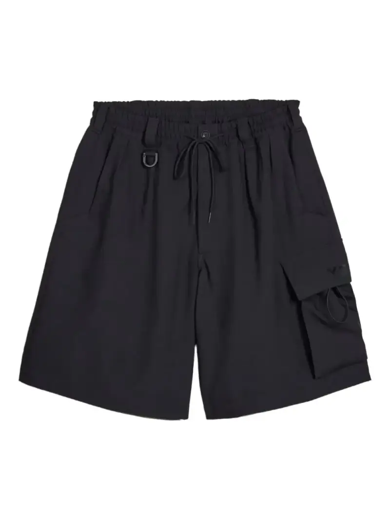 Y-3 Shorts Nero con Tasche Funzionali