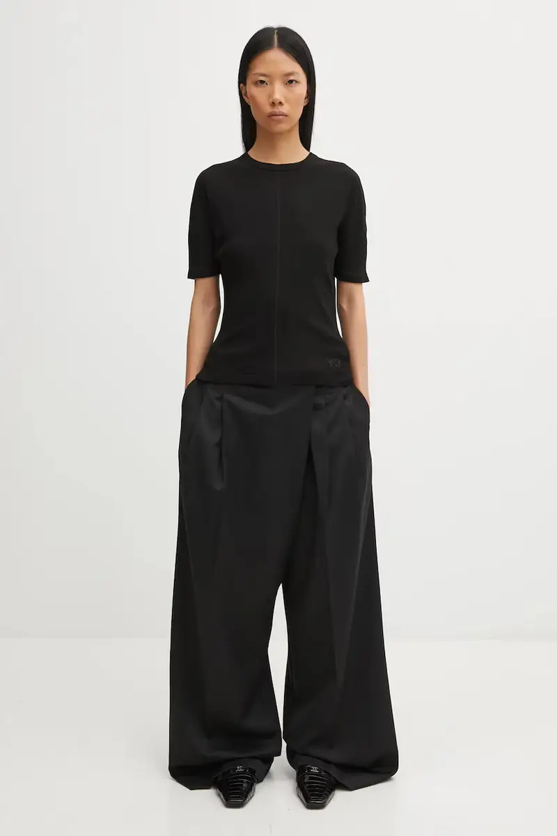 Y-3 T-shirt Donna Nero 3509182 miniatura 5