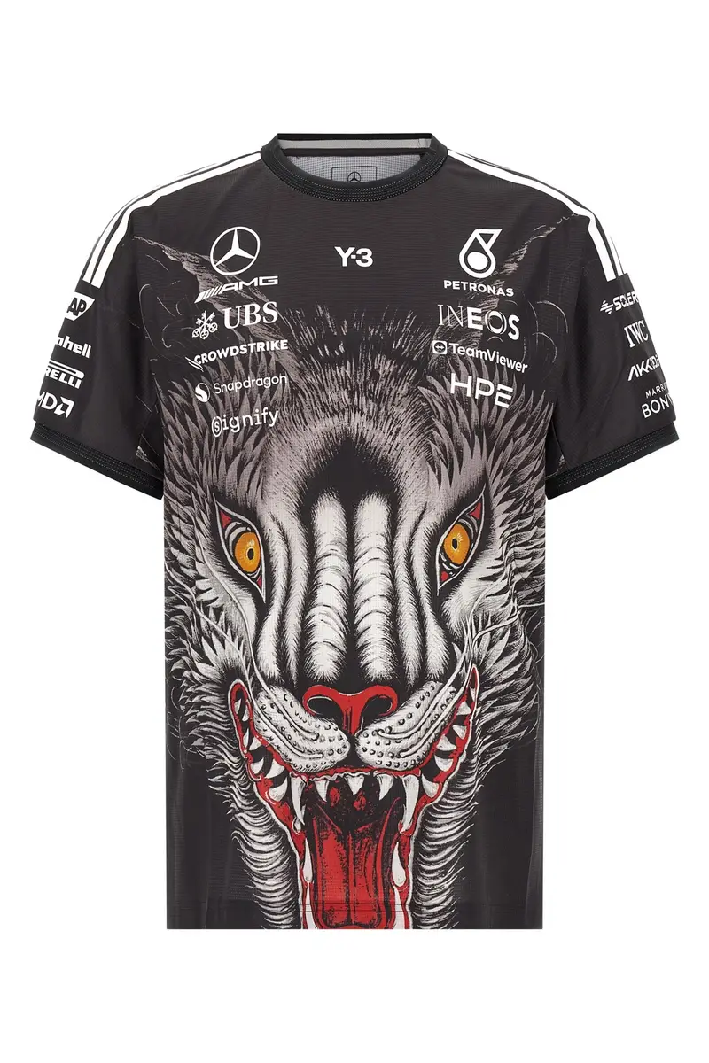 T-Shirt Y-3 X Mercedes Amg Petronas Formula One Nero