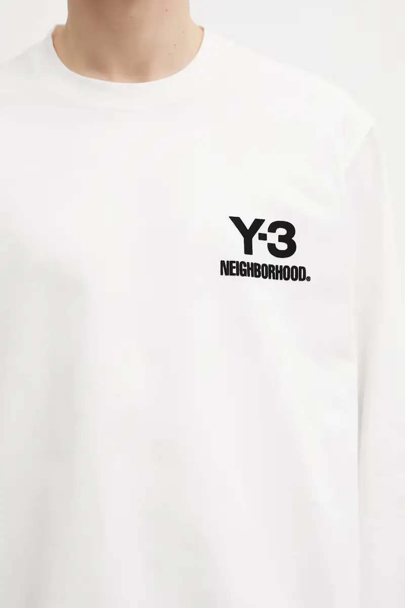 top a maniche lunghe in cotone x Neighborhood Logo colore bianco JX7455 miniatura 4