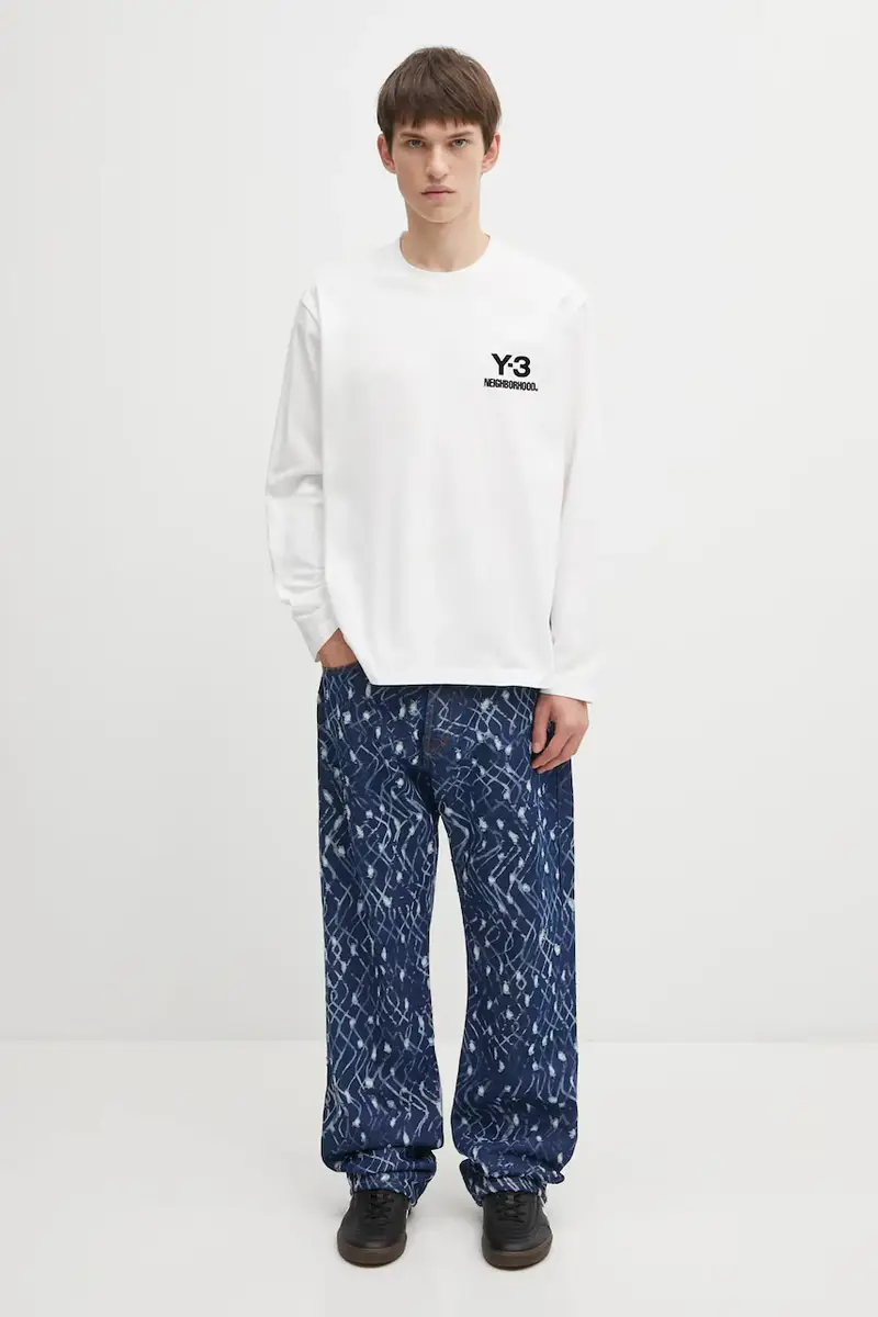 top a maniche lunghe in cotone x Neighborhood Logo colore bianco JX7455 miniatura 5