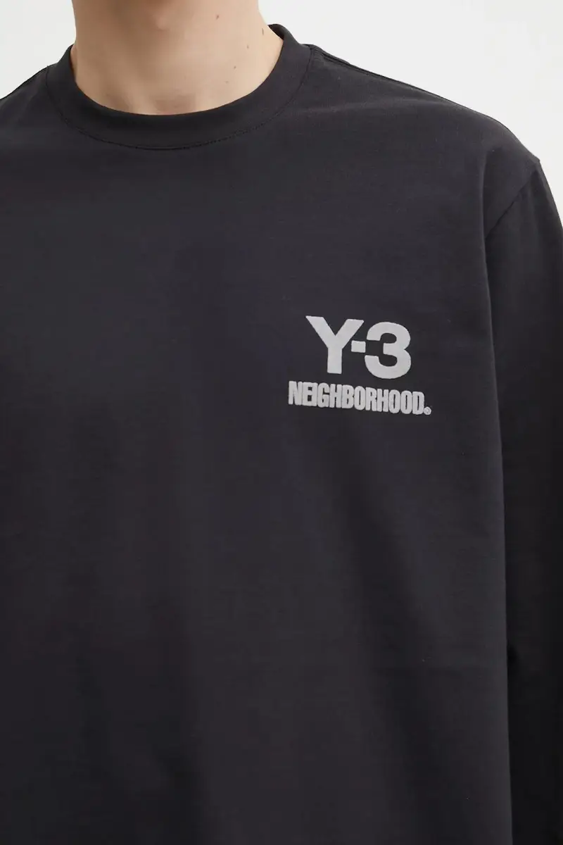 top a maniche lunghe in cotone x Neighborhood Logo colore nero JW7001 miniatura 4