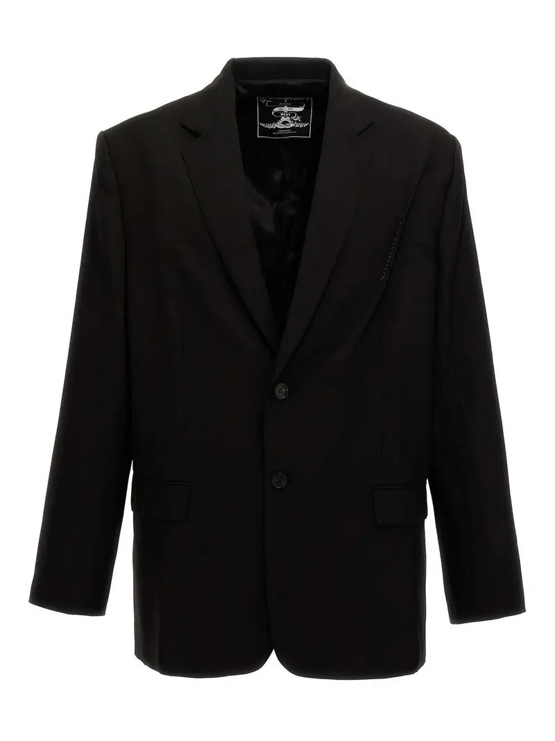 Blazer con logo pizzicato Nero