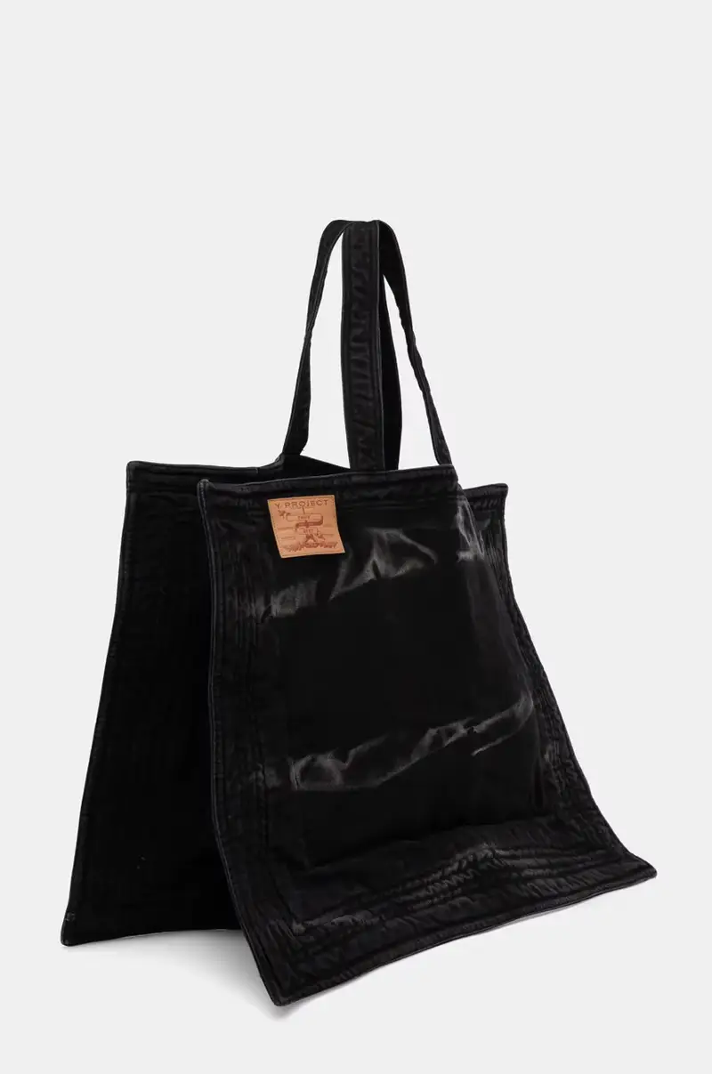 borsa in denim MAXI WIRE CABAS BAG colore nero 620BA005 miniatura 2