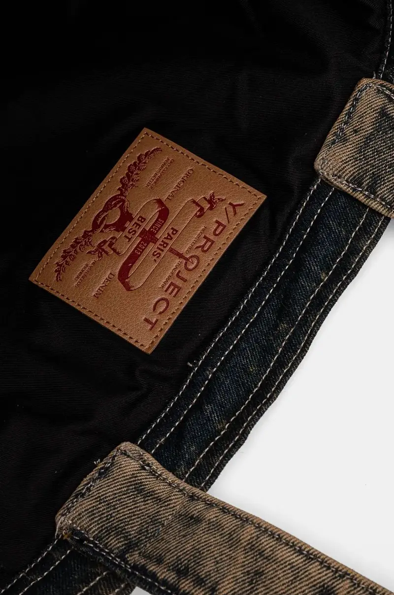 borsa in denim PARIS' BEST TOTE BAG colore beige 620BA004 miniatura 5